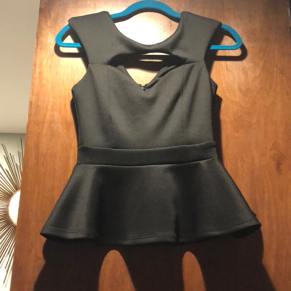 Black dressy peplum top